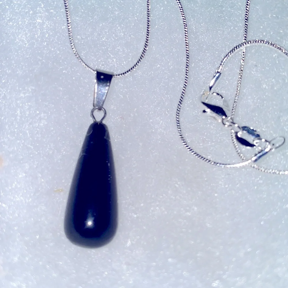 Natural Black Onyx Sterling Silver 24” Nec… - Picture 6 of 6